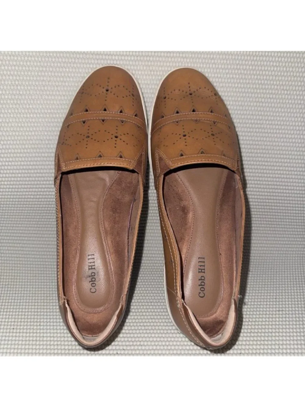 Cobb Hill Bailee Brown Tan Leather Comfort Slip On Flats Shoes Women’s Size 10